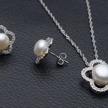 Мода цветок пресной воды Ювелирные изделия из жемчуга комплект, Свадебный комплект украшений, изысканные свадебные украшения набор аксессуаров