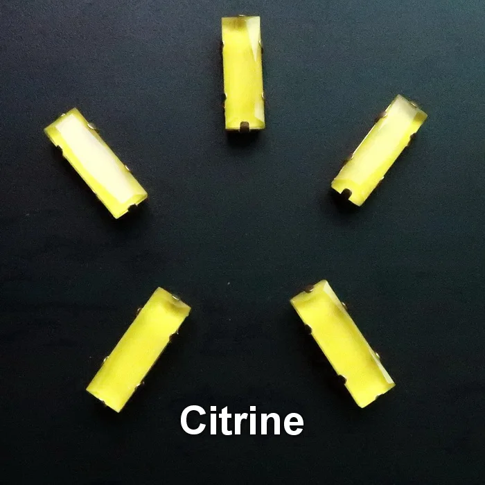 Золотой коготь настройки желе конфеты цвет стекло кристалл 7*21 мм прямоугольной формы 20 шт/п Кристалл rhienstone пришить обувь сумки diy - Цвет: A8 Citrine