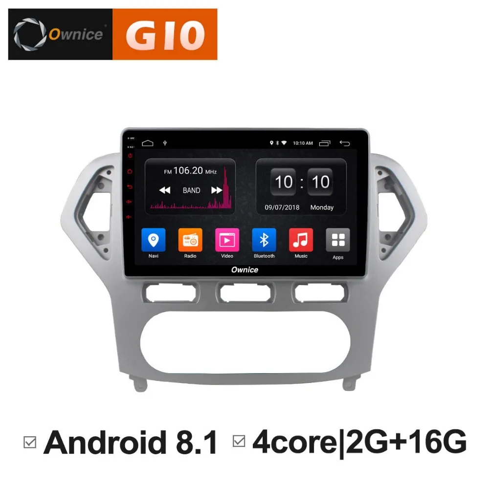 HD 10 1 дюймов Android 8 четырехъядерный 2 Гб RAM + 16 ROM автомобильный DVD-плеер для Ford Mondeo