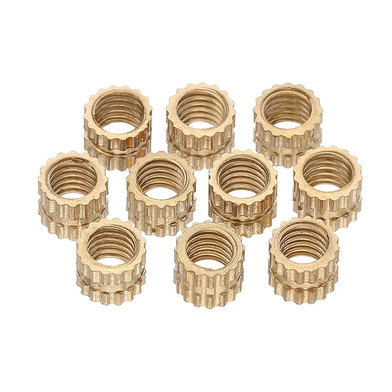 100Pcs M4 x 4mm Brass Knurled Nuts Female Thread Round Insert Embedded Injection 