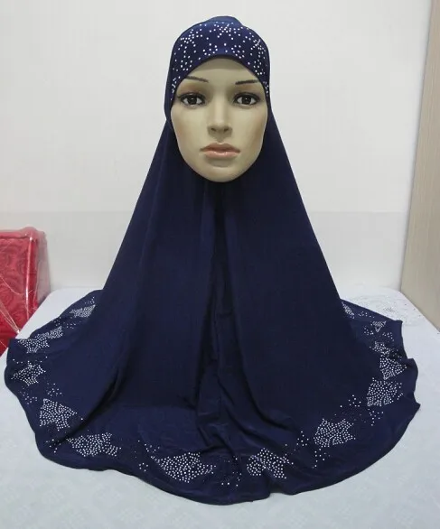 H764a новейший большой размер мусульманский хиджаб со стразами, быстрая, разные цвета