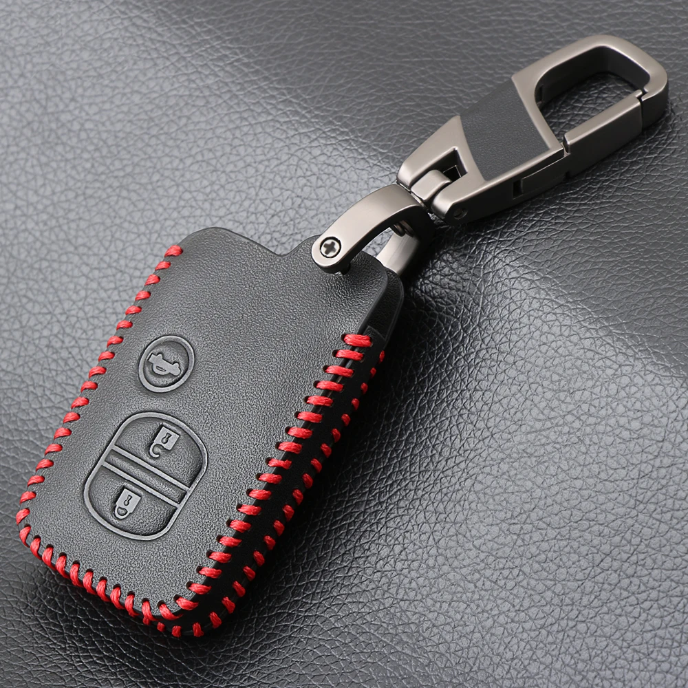 Genuine Leather Car Key Case Cover Keychain Holder for Toyota Land Cruiser Prado 150 Camry Prius Crown for Subaru Foreste XV