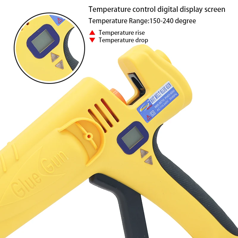 300 Вт 400 Вт 500 Вт 100-240 в Регулируемый термоплавкий клеевой пистолет цифровой дисплей высокомощный профессиональный промышленный клеевой пистолет