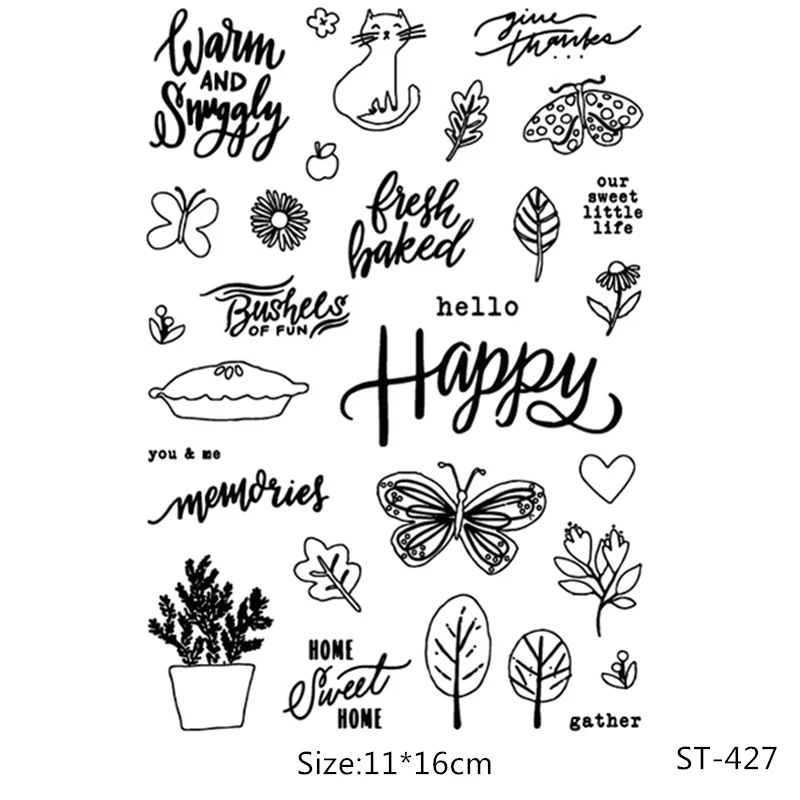 

ZhuoAng Happy pattern Transparent Clear Stamps / Silicone Seals for DIY scrapbooking photo album/Card Making