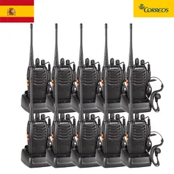 10 шт./лот BAOFENG BF-888S Walkie Talkie радиопередатчик ультравысоких частот 5 Вт портативное устройство для переговоров 400-470 MHz 16CH двухстороннее