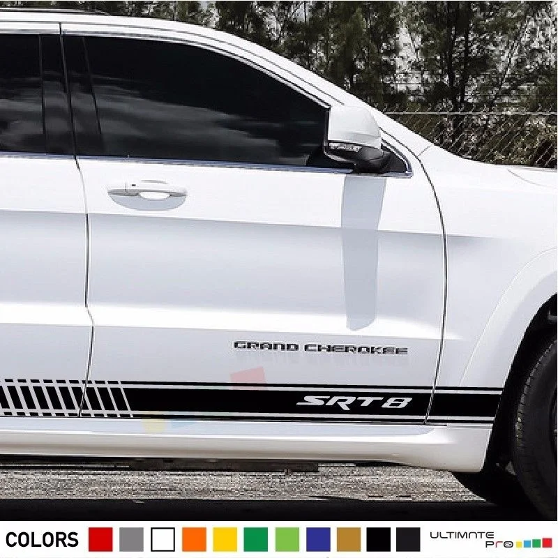 Для 1 компл./2 PcsSticker deckle Stripe kit для Grand Cherokee srt8 зеркальная графика спортивный корпус автомобиля Стайлинг