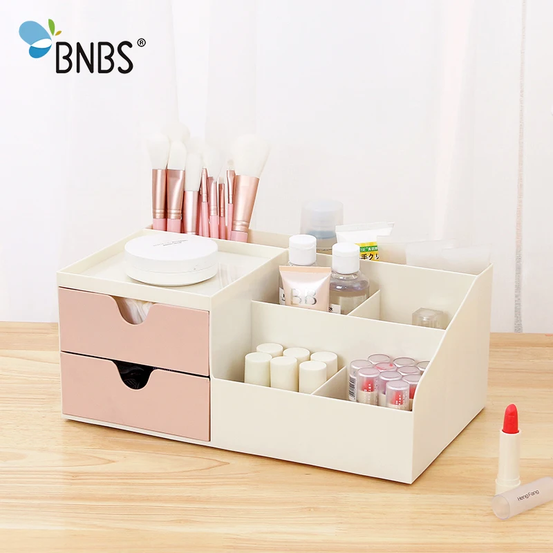 BNBS مكتب متعددة الأغراض سطح المكتب أشتات تخزين صغيرة درج ماكياج أحمر الشفاه المنظم مربع البلاستيك مجوهرات الحاويات التجميل