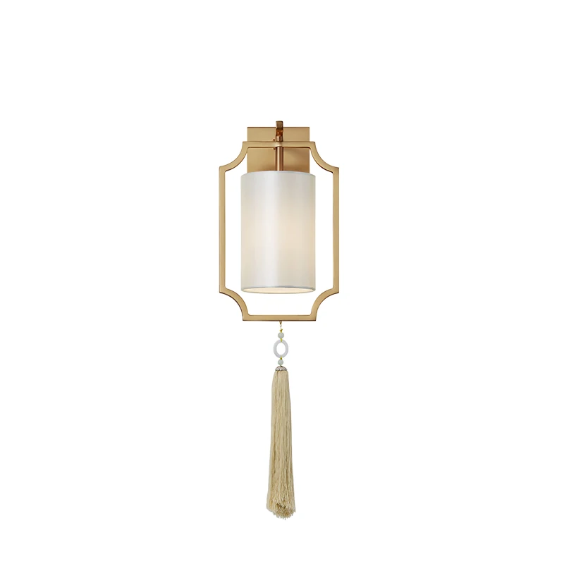 Lâmpadas de Parede Luzes de Parede Estar do Hotel Moderno Chinês Cobre Minimalista Designer Modelo Sala Clássico Arandela Luzes Led Cor 4 Luzes e Iluminação
