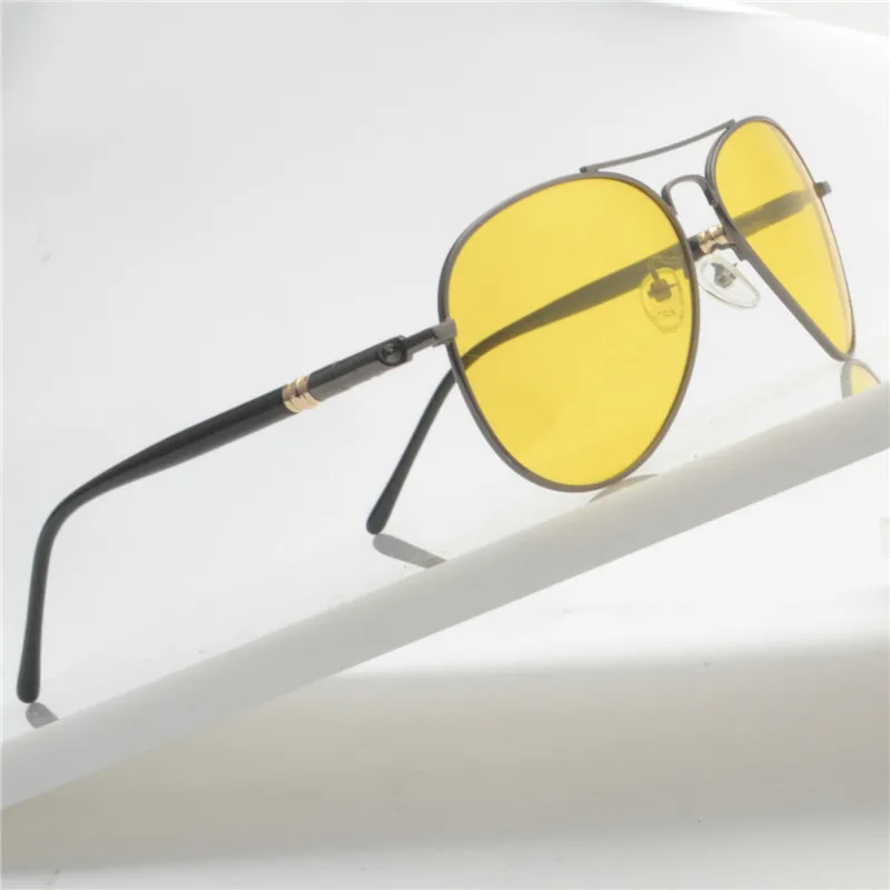Брендовые дизайнерские винтажные Поляризованные Солнцезащитные очки Мужские рыболовные вождения мужские ретро Квадратные Солнцезащитные очки для вождения ночного видения очки NX - Цвет оправы: gun yellow