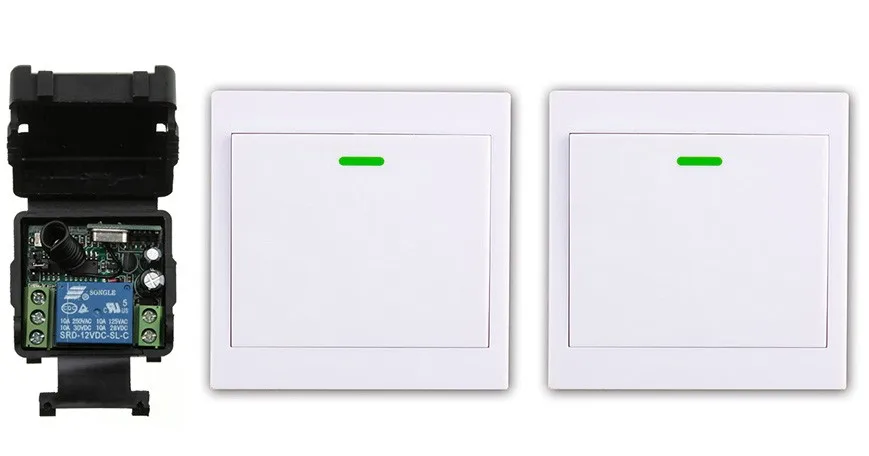 

New DC12V 1CH Wireless Remote Control Switch System Receiver +2*Wall Panel Remote Transmitter Sticky Remote Smart Home Switch