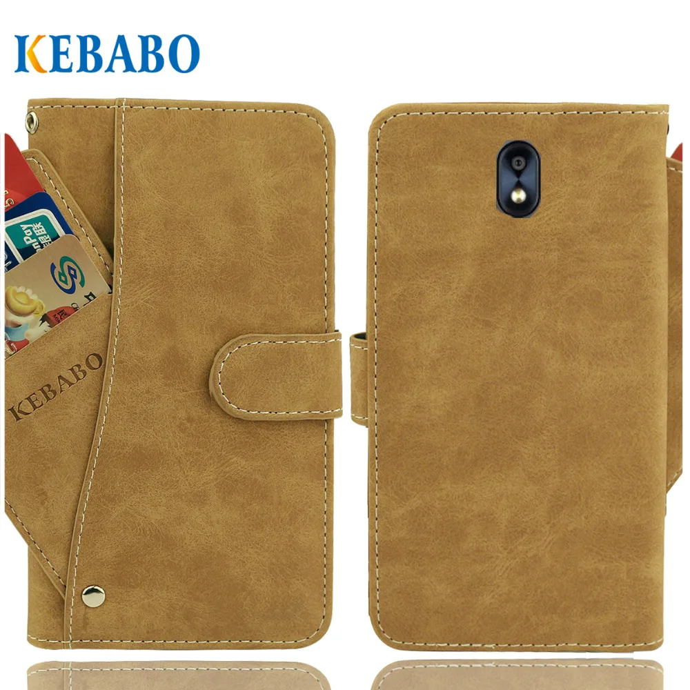 

Vintage Leather Wallet Fly Power Plus 5000 Case 5.45" Flip Luxury 3 Front Card Slots Cover Magnet Stand Phone Protective Bags