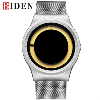 

BIDEN New Creative Japan Movement Quartz Watches Men Luxury Brand Casual Stainless Steel Mesh Band Quartz-Watch Clocks Male Gift