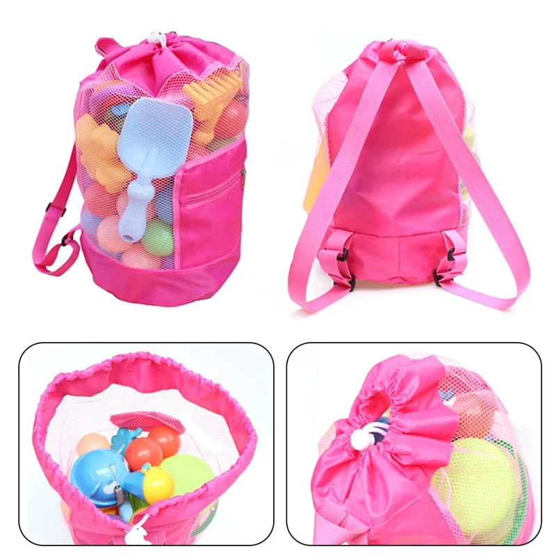 

2019 Summer Baby Foldable Sea Storage Mesh Bags Net Bag For Children Beach Sand Toys Kids Water Bathroom Clothes Towels Backpack