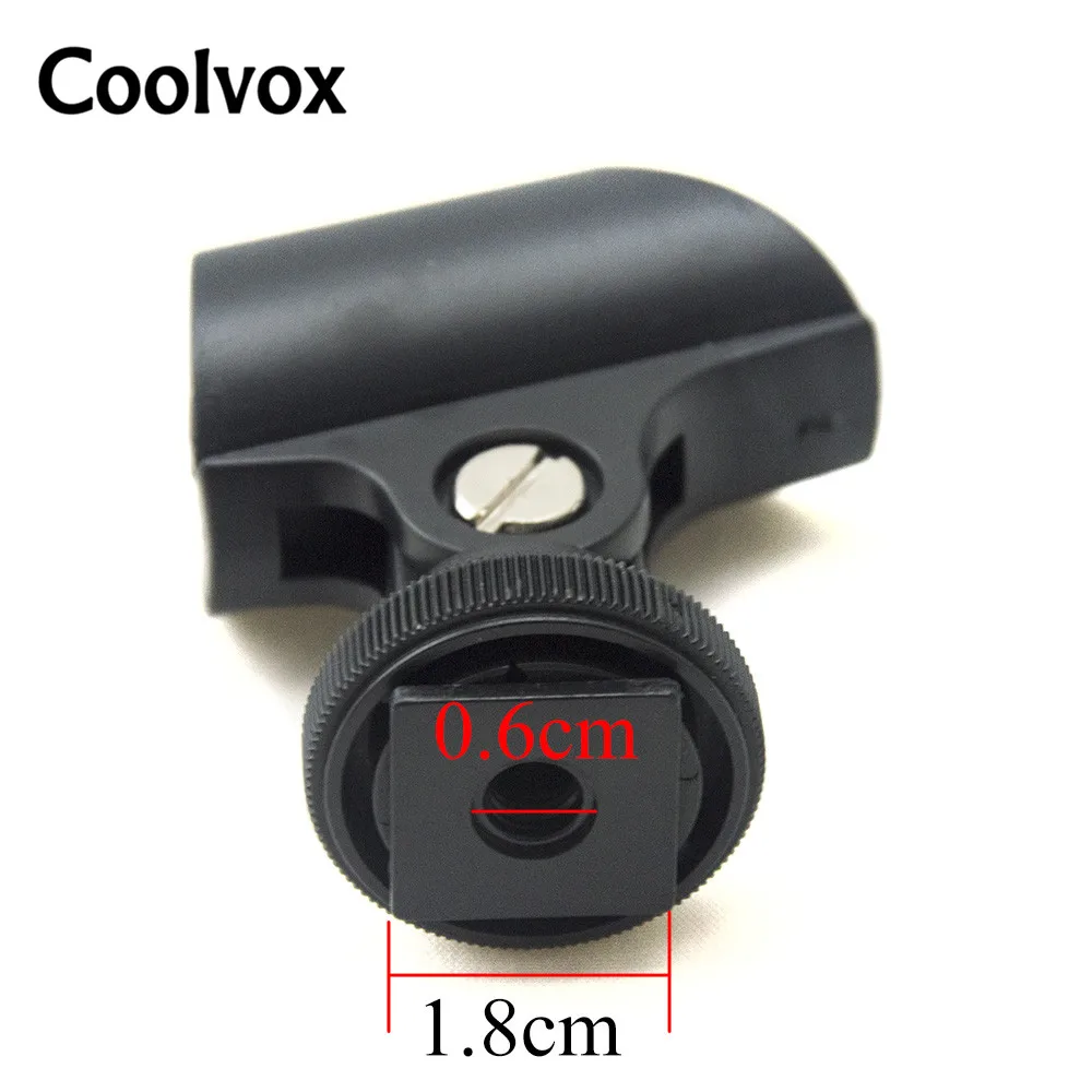 Coolvox Interview Microphone Stand Boots Light MIC Holder Flshlight Holder Hot Shoe& 1/4" Screw Hole for Sony Nikon DSLR Camera