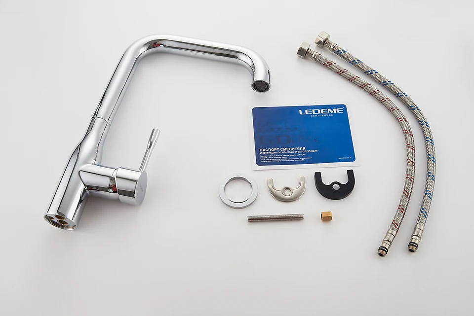 granite kitchen sink LEDEME Kitchen Faucet Electroplating Chrome Modern Kitchen Faucet Mixer Tap Ceramic Valve Core Single Holder Single Hole L4698 best kitchen faucets