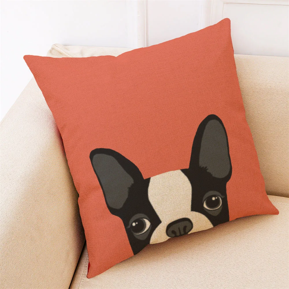 Home Decor Cushion Cover Cute Dog Head Throw Pillowcover Pillow Covers housse de coussin capa de