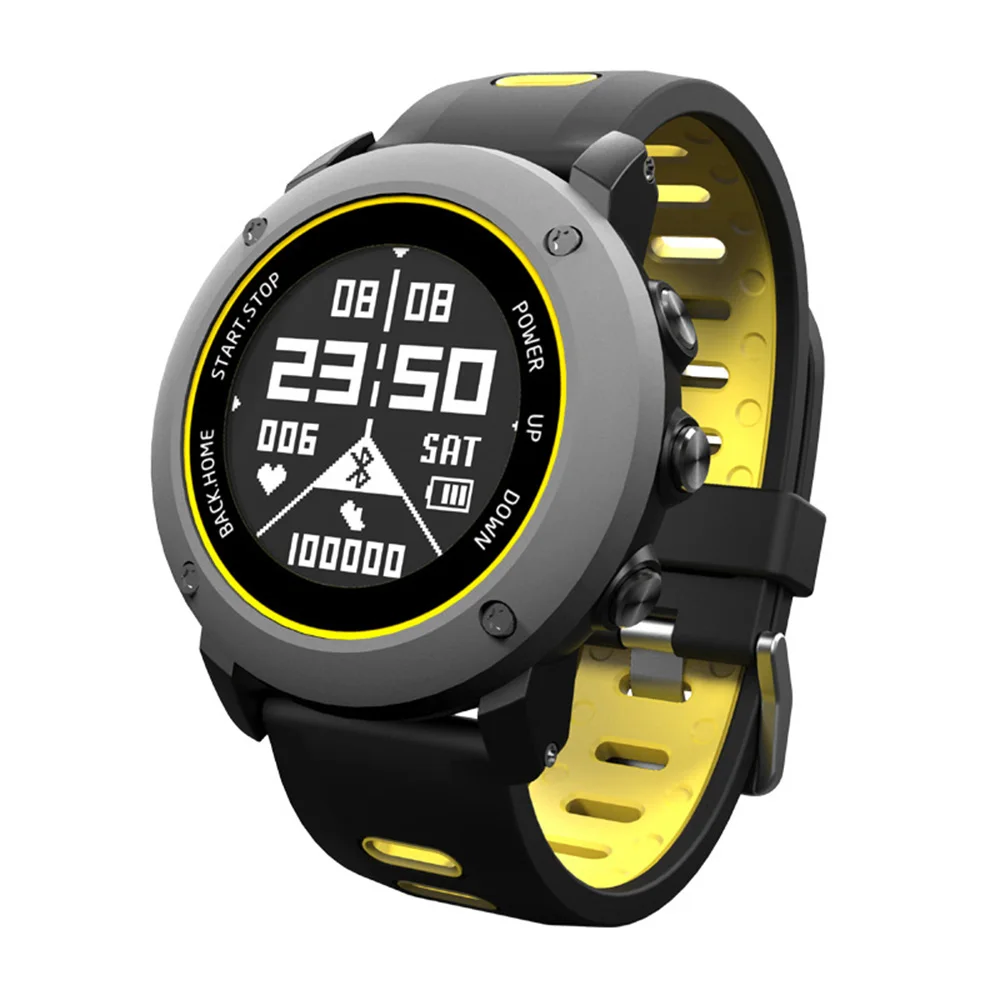 Uwear Professional IP68 Sport Watch UW90C Stainless Steel Smart Watch Bluetooth 4.2 GPS Heart Rate Running Hiking Swimming