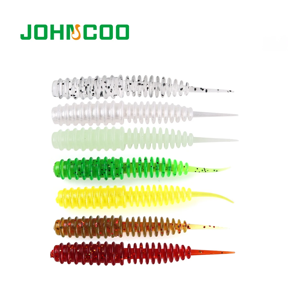 

12pcs Silicon Bait Rubber 60mm 1.3g Artificial Soft Fishing Lure Flexible Needle Curly Tail Swimbaits Fishing UL fishing Baits
