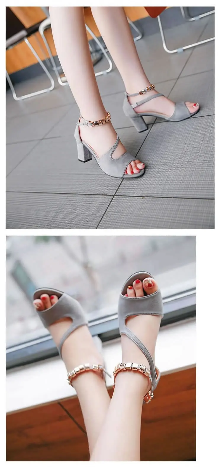 XDA/ модные пикантные римские сандалии с открытым носком на весну и лето, женские сандалии на высоком толстом каблуке с металлическими бусинами