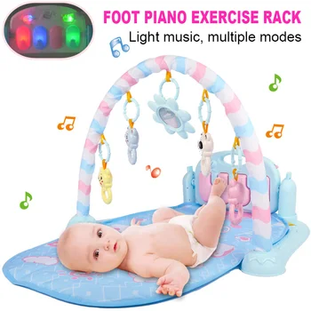 

New 1 Pcs Children Kids Fitness Rack Piano Play Mat Gym Music with Lights Early Education