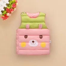 Fashion Kids Winter Warm Down Coat Girl Vest Autumn Winter Baby Kids Vest Light Down Cotton Cartoon Children Sports Vest