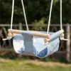 Canvas Hanging Swing Seat Indoor Outdoor Hammock Toy For Toddler Garden Wooden Swing Rocker Children Kindergarten Outdoor Toy 1