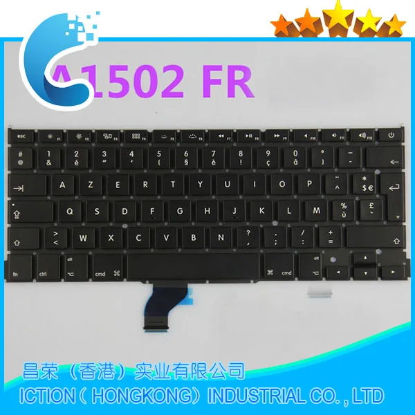 Original New A1502 French FR Keyboard For Apple Macbook Pro 13'' Retina A1502 Keyboard French layout  2013 2014 2015 Year