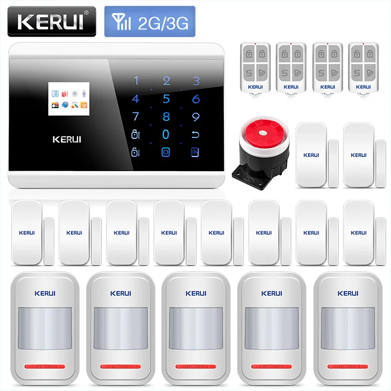 

KERUI 8219G 3G Home Business GSM PSTN Dual Alarm Security System Auto Dial With Door Sensor Motion Detector burglar Alarm