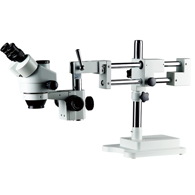 Двойной стрелой лабораторный промышленный зум стерео микроскоп подставка держатель кронштейн 76 мм для тринокулярного микроскопа бинокулярный микроскоп