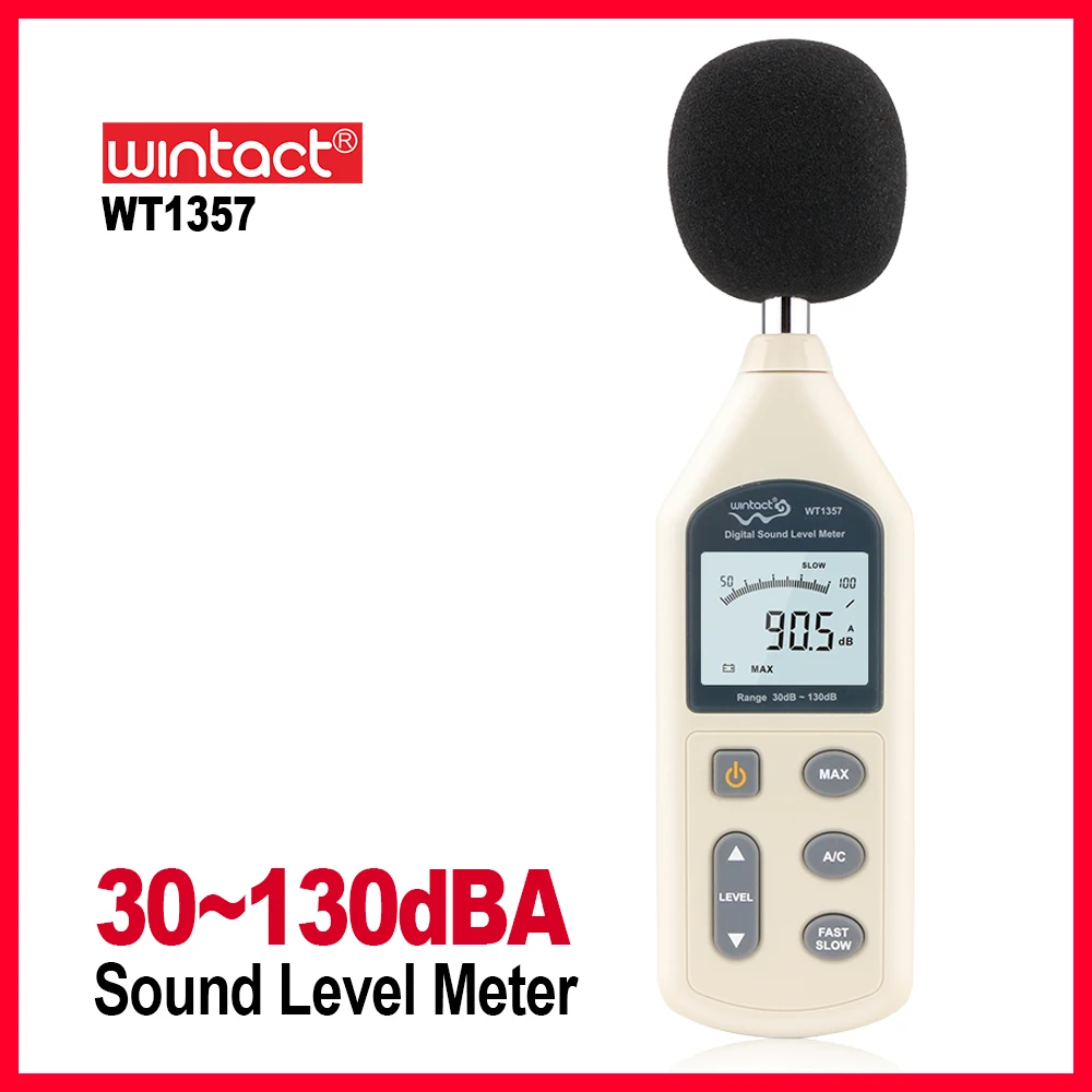

WINTACT New Digital sound level tester decibel noise meter LCD A/C FAST/SLOW dB screen 30-130dB WT1357-WINTACT