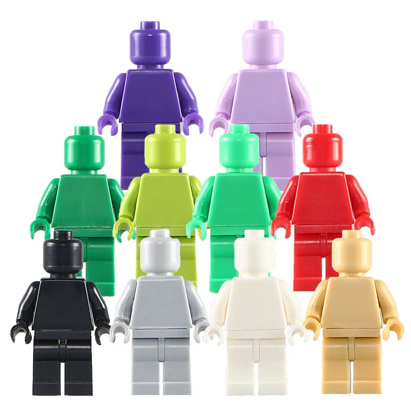 Hot 6pcs/lot DIY Multicolor Blank People mini figures Building Blocks Toys 
