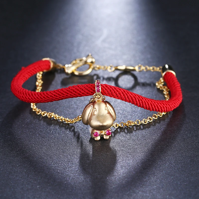 Emmaya Марка Лаки Щенок Красный Кристалл Браслеты браслеты для Горячая распродажа; женская обувь красный веревка браслет подарок Вечерние