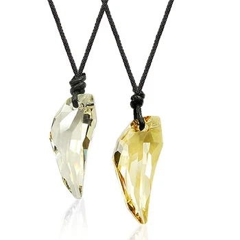 

Set of two famous brand jewelry women Lovers female natural Austria Trend Bohemia party yellow Crystal Necklace girlfriend gift