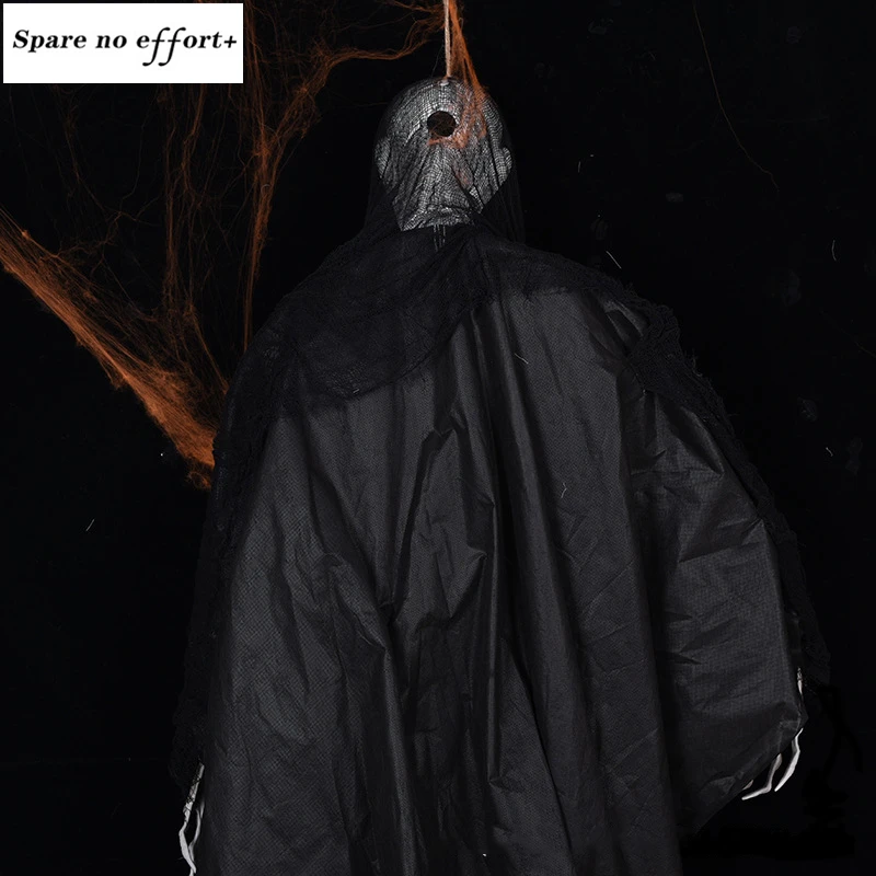 

2 Meters Tall Giant Spooky Standing Ghost with Light up Eyes for Horror Hunted House Halloween Decorations