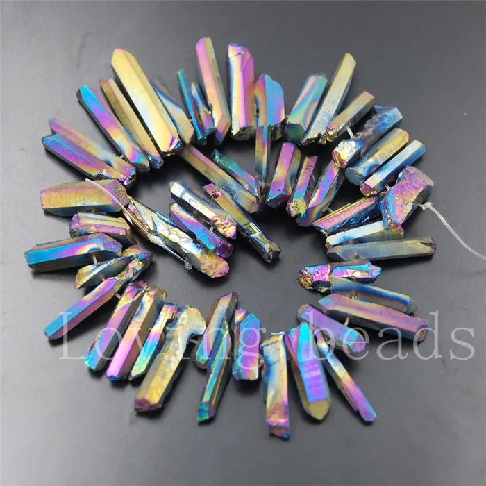 2Strandslot Natural Semi-precious Stone Titanium Brown Purple Blue Orange Beads DIY Necklace Bracelet Freeform Agate Beads