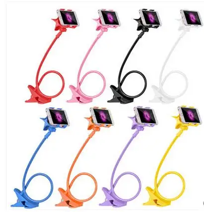 

360 Rotating Long Arm Mobile Phone Holder Bed Desk Mount Bracket Plastic Cell Phone Stand For iPhone Samsung 100pcs/lot