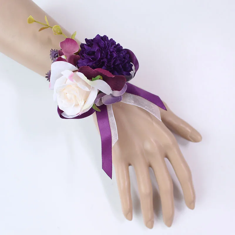 bridesmaid bracelet flower wedding wrist corsage  (6)