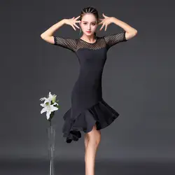 2018 черный ча-ча платье для танцев Танго Румба латиноамериканские танцы платье женщины латинских танцев для женщин