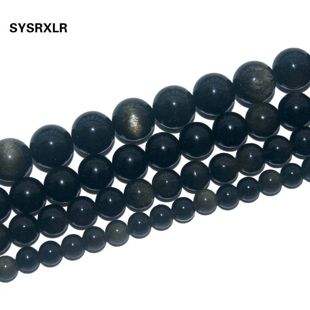 Free Shipping Natural Stone Eyes Obsidian Round Loose Beads For Jewelry Making DIY Bracelet Necklace 6 8 10 12 MM Strand 15'' |