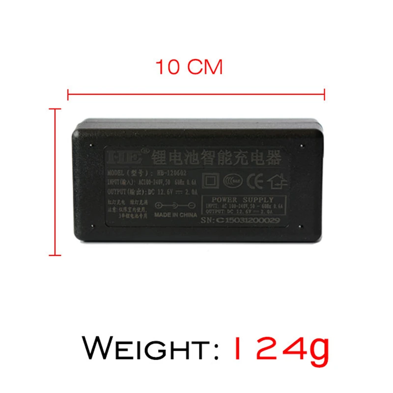 1pcs KingWei Adapter DC 12.6V 2A AC 100-240V Converter Adapter 18650 Lithium Battery Charger Power Supply EU UK US Plug Black