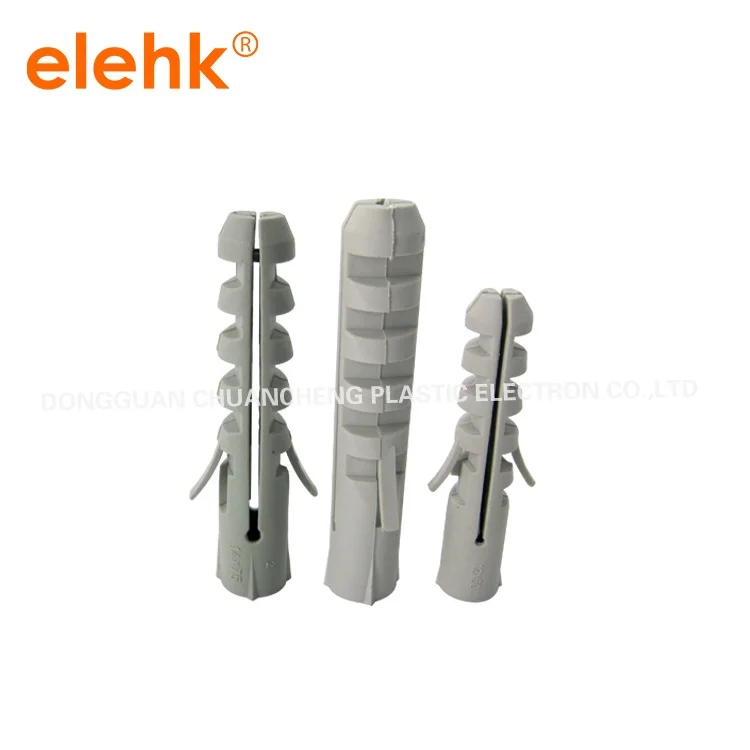 Grey color M8/M10 plastic plugs for concrete wall wooden wall plugsin