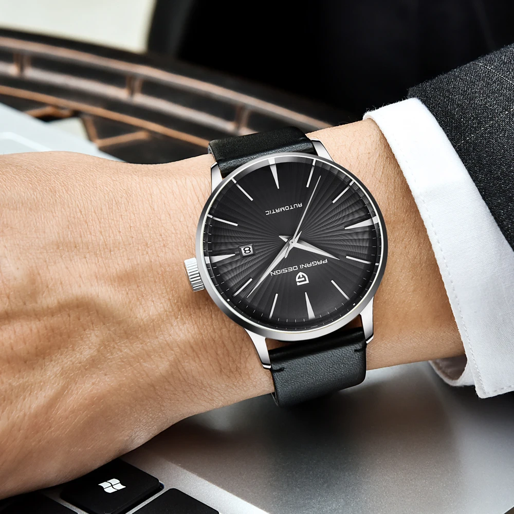 

PAGANI DESIGN New 2018 Men Full-automatic Mechanical Watch Luxury Fashion Brand Genuine Leather Man Multifunctional Watches