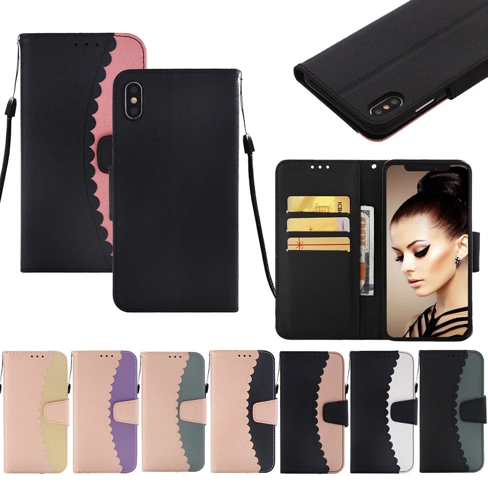 

8 styles Leather Wallet Case For Samsung S7 S8 S9 Plus A8 2018 Note 9 Flip Cover Case With Card Slot Leather Phone coque Cases