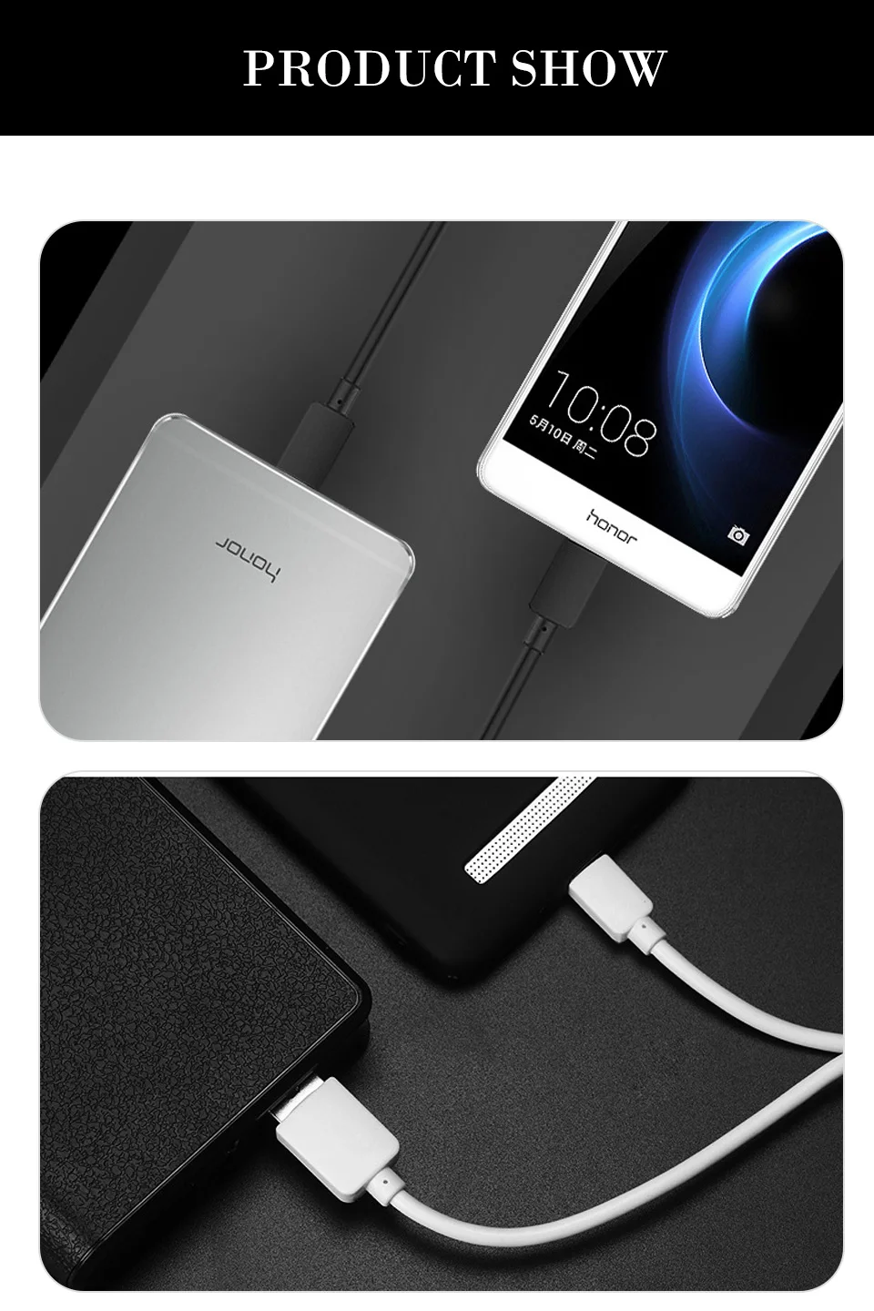 5V2A Micro iOS usb Cable 1m 2m 3m Fast Charging Cables Mobile Phone Android Charger Cord Data Wire Blavk and White (10)