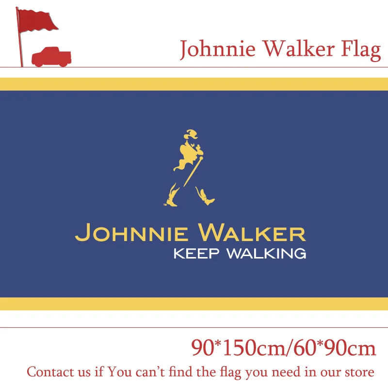 

Free shipping 90x150cm 60x90cm Johnnie Walker Flag 3ftx5ft Banner Polyester Flag For Party Bar