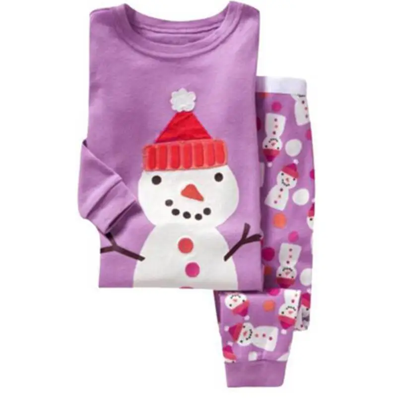 Новые рождественские детские пижамные комплекты; высококачественные рождественские пижамы; одежда для маленьких мальчиков и девочек 2-7 лет; комплекты одежды для детей с оленем милу - Цвет: Color as shown