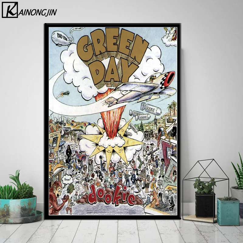 

Poster Green Day Rock Band Posters and Prints Canvas Painting Wall Art Picture for Living Room Home Decor
