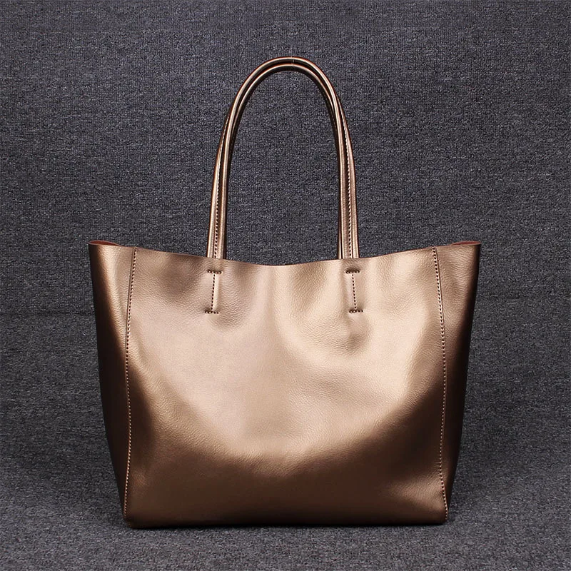 

The new leather handbags simple fashion large package of large capacity lychee pattern leather handbag package shoulder bag