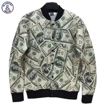 2017 Mr.1991INC Newest style Men/Women jacket 3d Funny print Paper money dollars Washington 3d jacket college student uniforms