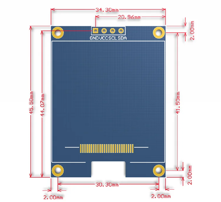 2 шт. 1,5 дюймов OLED модуль Экран дисплея SSD1327 Drive IC 128*128 пикселей IIC I2C Интерфейс для 51 STM32 для Raspberry Pi